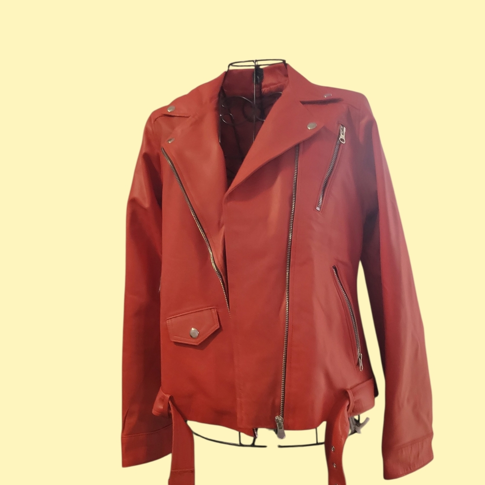 Red Women's Biker Jacket